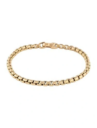 Pre-owned David Yurman 18k Dy Bel Aire Box Chain Bracelet, 6.5" In Multicolor