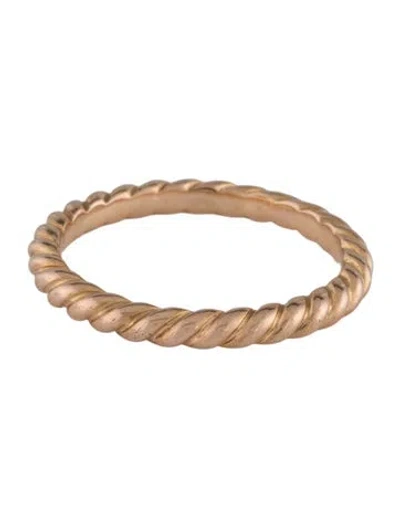 Pre-owned David Yurman 18k Dy Cable Band Ring In Multi
