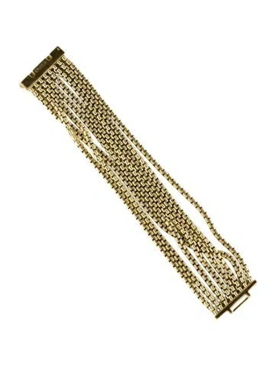 Pre-owned David Yurman 18k Eight Row Box Chain Bracelet In Multi