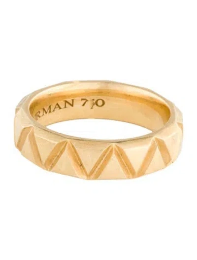 Pre-owned David Yurman 18k Faceted Triangle Ring In Multi