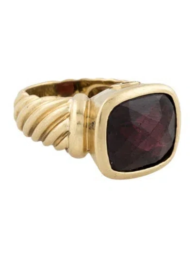 Pre-owned David Yurman 18k Garnet Noblesse Cocktail Ring In Multicolor