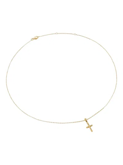 David Yurman 18k Gold Cable Cross Pendant Necklace
