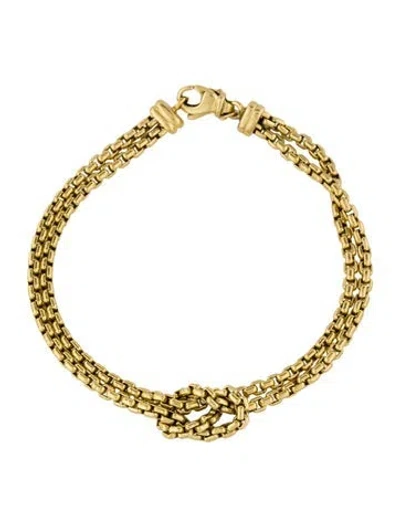 Pre-owned David Yurman 18k Knotted Box Chain Bracelet, 6.75" In Multi