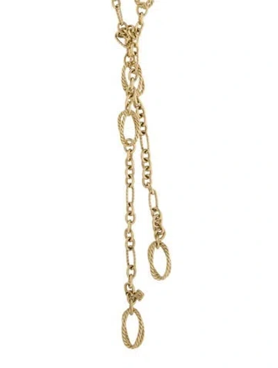 Pre-owned David Yurman 18k Lantana Lariat Necklace, 40" In Multi