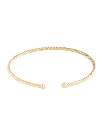 Pre-owned David Yurman 18k Micro Cablespira® Flex Cuff, 7" In Multi