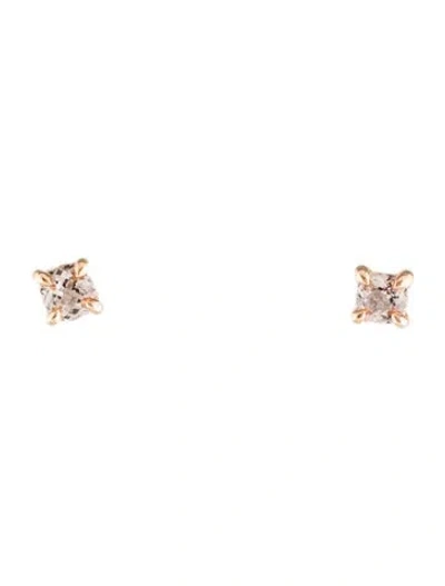 Pre-owned David Yurman 18k Morganite Micro Chatelaine Stud Earrings In Multi