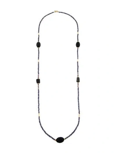 Pre-owned David Yurman 18k Multistone Beaded Station Chain Necklace, 38"