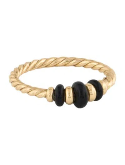 Pre-owned David Yurman 18k Onyx Rio Rondelle Ring In Multi
