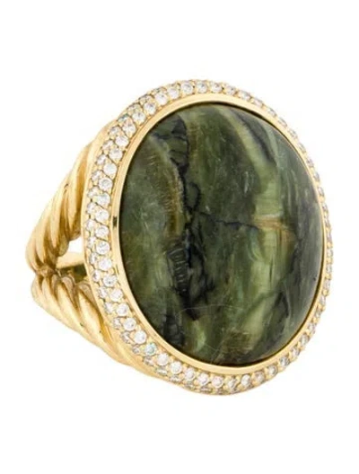 Pre-owned David Yurman 18k Opal & Diamond Oval Albion Ring In Multi