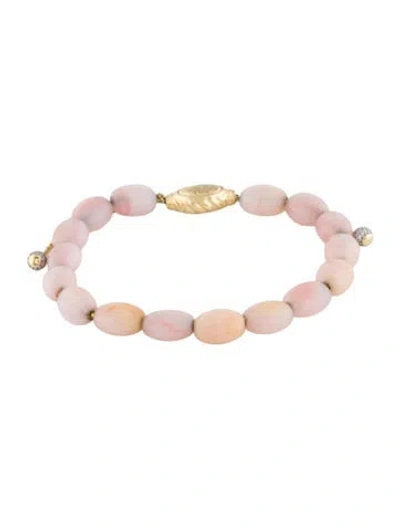 Pre-owned David Yurman 18k Opal & Diamond Spiritual Bead Bracelet, 9.25" In Multi