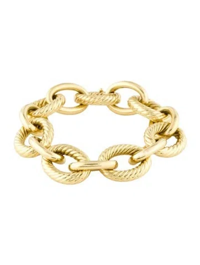 Pre-owned David Yurman 18k Oval Link Chain Bracelet, 6.25" In Multi