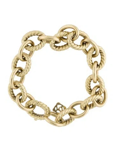 Pre-owned David Yurman 18k Oval Link Chain Bracelet, 6.25" In Multi