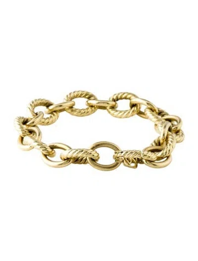 Pre-owned David Yurman 18k Oval Link Chain Bracelet, 6.5" In Multi