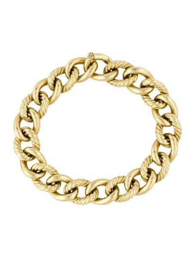 Pre-owned David Yurman 18k Oval Link Chain Bracelet, 6.75" In Multi