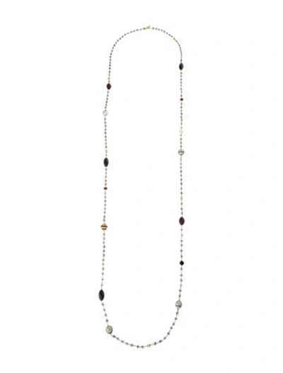 Pre-owned David Yurman 18k Pearl & Multistone Station Necklace, 49"