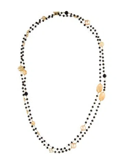Pre-owned David Yurman 18k Pearl, Citrine, Spinel & Onyx Station Necklace, 48" In Multi