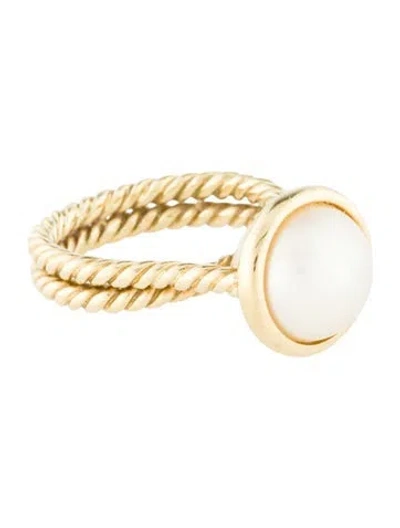Pre-owned David Yurman 18k Pearl Cocktail Ring In Multi