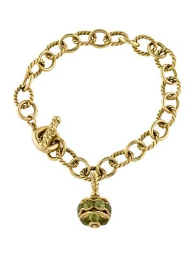 Pre-owned David Yurman 18k Peridot Jewel Bead Bracelet, 6.75" In Multi