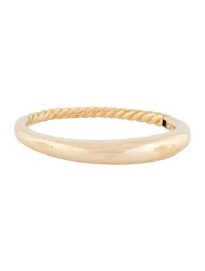 Pre-owned David Yurman 18k Pure Form® Smooth Bracelet, 6.25" In Multi
