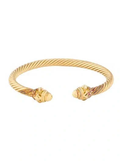 Pre-owned David Yurman 18k Renaissance Cablespira Bracelet, 6.5" In Multi