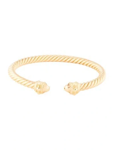 Pre-owned David Yurman 18k Renaissance Cablespira Cuff Bracelet, 6.25" In Multi