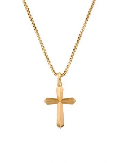 Pre-owned David Yurman 18k Roman Xl Cross Amulet Pendant Necklace, 22" In Multi