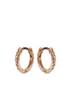 David Yurman 18k Rose Gold Sculpted Cable Huggie Hoop Earrings In 粉色