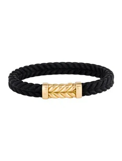 Pre-owned David Yurman 18k Rubber Chevron Bracelet, 7" In Multi