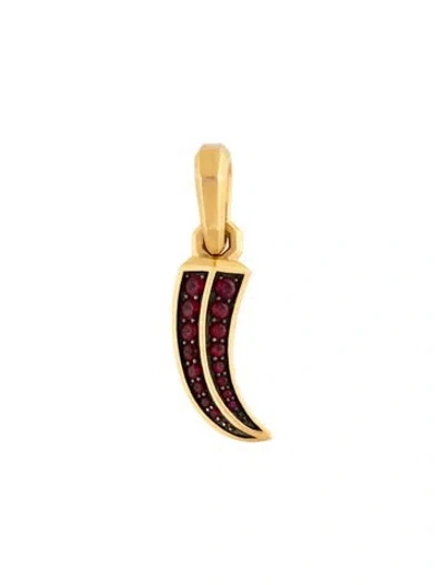 Pre-owned David Yurman 18k Ruby Claw Amulet Pendant In Multicolor