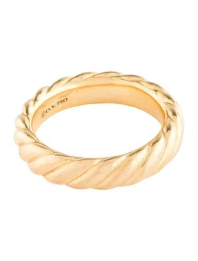 Pre-owned David Yurman 18k Sculpted Cable Band In Multi