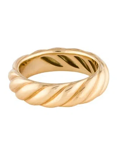 Pre-owned David Yurman 18k Sculpted Cable Band Ring In Multi