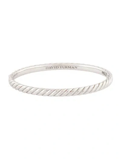 Pre-owned David Yurman 18k Sculpted Cable Bangle Bracelet, 6" In Multi