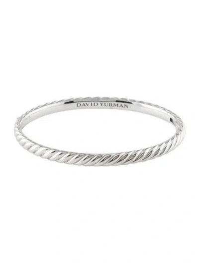 Pre-owned David Yurman 18k Sculpted Cable Bangle Bracelet, 6" In Multi
