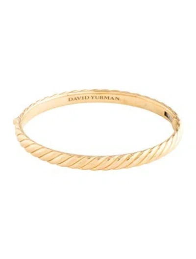 Pre-owned David Yurman 18k Sculpted Cable Bangle Bracelet, 6.5" In Multi
