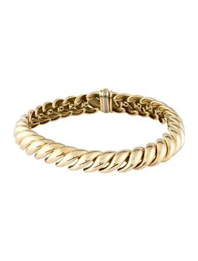 Pre-owned David Yurman 18k Sculpted Cable Bracelet, 6.75" In Multi