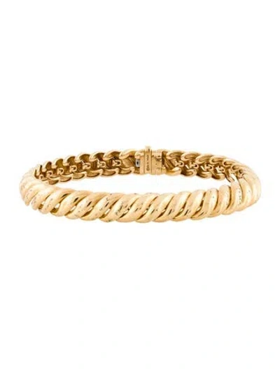 Pre-owned David Yurman 18k Sculpted Cable Bracelet, 7.5" In Multi
