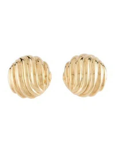 Pre-owned David Yurman 18k Sculpted Cable Stud Earrings In Multicolor
