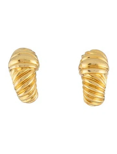 Pre-owned David Yurman 18k Shrimp Earclip Earrings In Multicolor