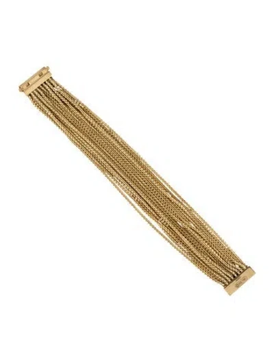 Pre-owned David Yurman 18k Sixteen Row Box Chain Bracelet In Multicolor