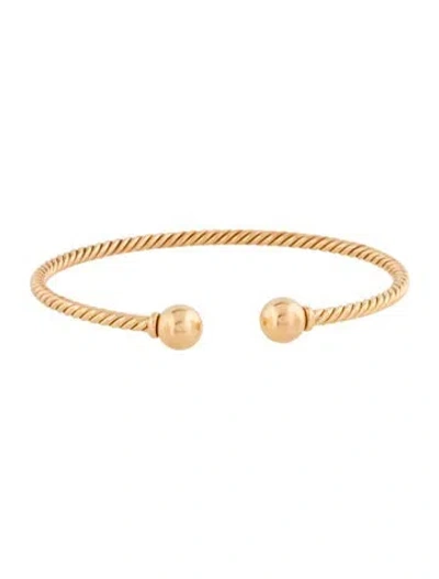 Pre-owned David Yurman 18k Solari Cablespira® Cuff Bracelet, 6" In Multi