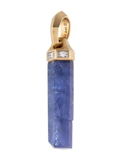 Pre-owned David Yurman 18k Tanzanite & Diamond Crystal Amulet Pendant In Multicolor