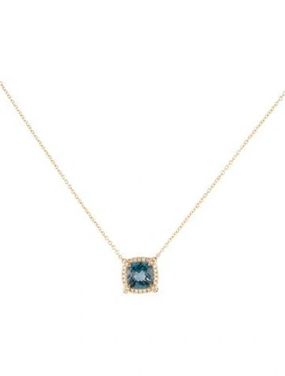 Pre-owned David Yurman 18k Topaz & Diamond Chatelaine Pendant Necklace, 17.75" In Multi
