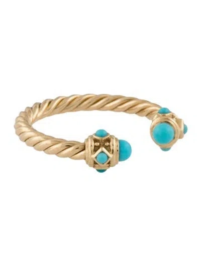Pre-owned David Yurman 18k Turquoise Renaissance® Ring In Blue