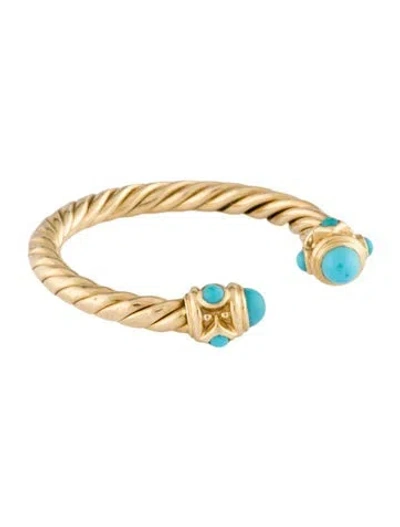 Pre-owned David Yurman 18k Turquoise Renaissance Ring In Multi