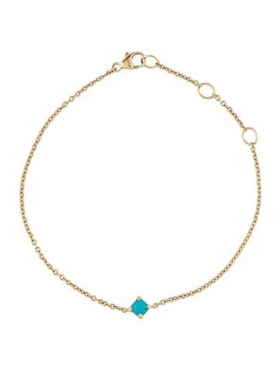 Pre-owned David Yurman 18k Turquorise Micro Chatelaine® Chain Bracelet, 7.25" In Multi
