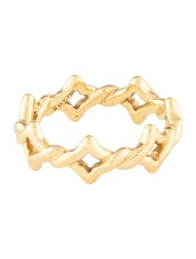 Pre-owned David Yurman 18k Venetian Quatrefoil Stacking Ring In Multi