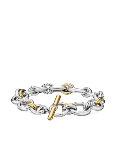 David Yurman 18k Yellow Gold And Sterling Silver Dy Mercer® Chain Diamond Bracelet