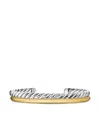 David Yurman 18k Yellow Gold And Sterling Silver Dy Mercer® Two Row Bangle In 银色