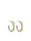 David Yurman 18k Yellow Gold And Sterling Silver Petite Helena Diamond Earrings In 银色