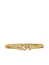 David Yurman 18k Yellow Gold Cablespira® Buckle Diamond Bracelet In Gold